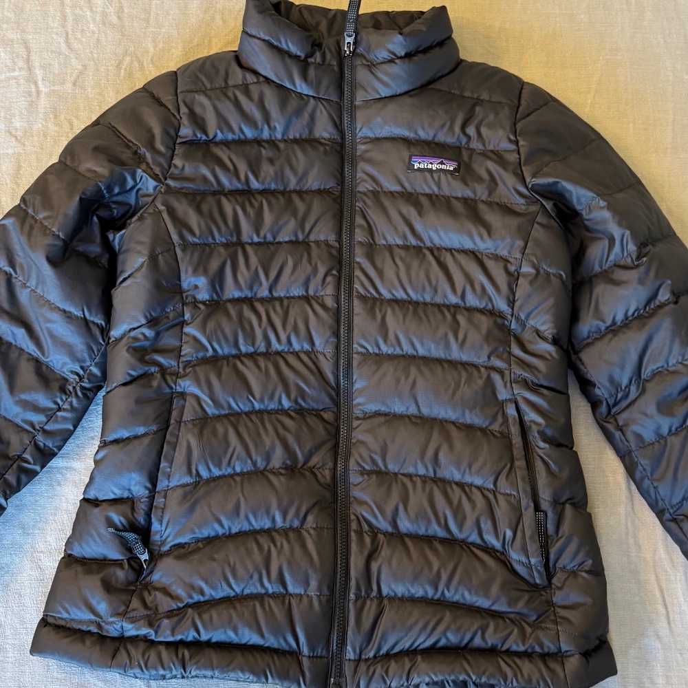 Patagonia kids M gray puffer jacket